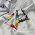 Shangjie OEM aretes bamboo hoop earrings colorful fashion earrings trend 2021 enamel earrings